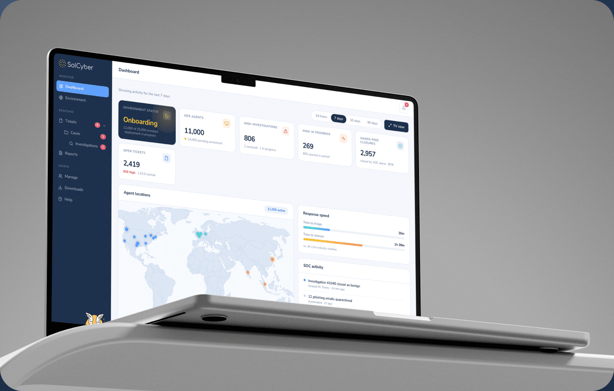 OmniView portal dashboard on a laptop